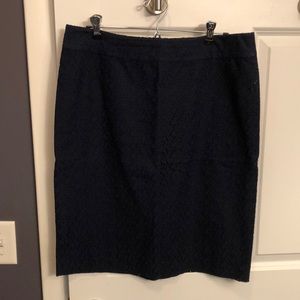 Talbots size 8 navy eyelet lace skirt